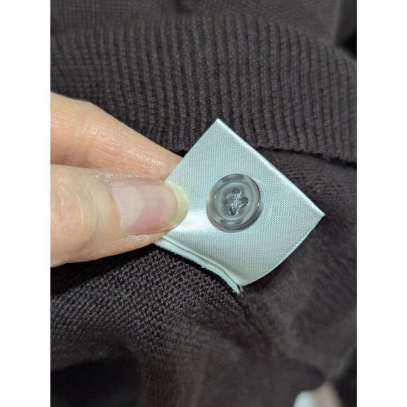 Linea Juomo Men's Brown Solid Long-Sleeve Merino Wool Collared Sweater Size L - Picture 5 of 6